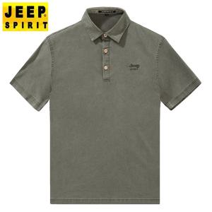 JEEP SPIRIT 지프 중년 남성 티셔츠 여름 터틀넥 셔츠 반팔