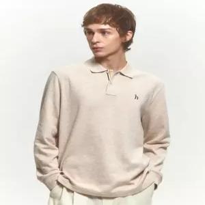 [24FW] WHTS4D431I1 반값세일스테디셀러 베이지 멜란지 면혼방 긴팔카라티셔