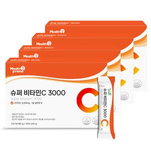 헬스프랜드 슈퍼 비타민C 3000 4박스(400포) 건강기능식품 고함량 비타민씨 100% 분말 파우더