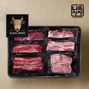 갤러리아 1855블랙앵거스+이베리코베요타 혼합세트(토시+살치+갈비+악어+황