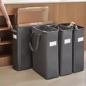 [리본제이]재활용 분리수거함 캐리백 슬림형+와이드형 풀세트 4P / 택배박스 가정용 휴지통