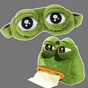 개구리 수면 안대 캐릭터 아이 마스크 숙면 눈 가리개 여행용 생활 세안밴드 휴지 케이스