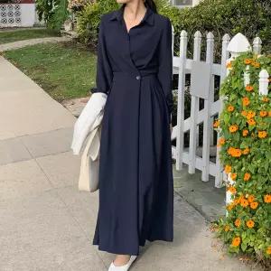 블러썸 랩셔츠 원피스 봄 여성 긴팔 데일리룩 데이트룩