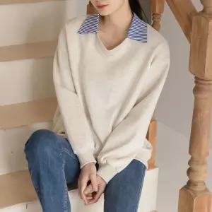 [엘리시아] 자체제작 당일출고 [MADE] 이튼 카라 배색 맨투맨 T