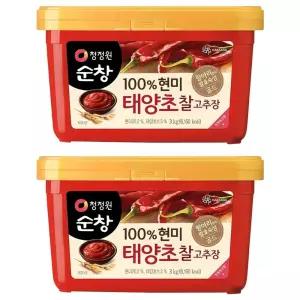 청정원순창 100% 현미 태양초 찰고추장, 3kg, 2개