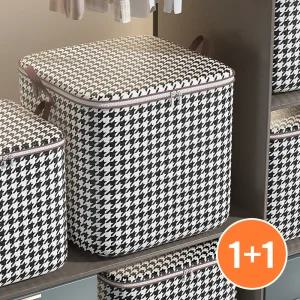 1개+1개 디유 초대용량 이불 정리함 리빙박스 100리터 옷정리함 압축 파우치 패브릭 수납함