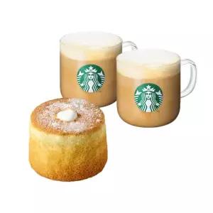 [스타벅스] [바닐라 라떼 디저트] 바닐라 라떼 T 2잔 + 부드러운 생크림 카스텔라