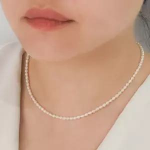 블랑썸 밥풀 천연 담수진주목걸이 못난이 민물담수진주 구형 3mm/4mm/5mm