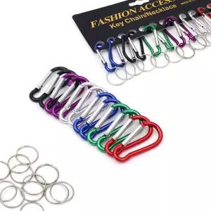 레저용 미니 카라비너 12p 1세트/회전/등산용/스테인레스/클라이밍/안전/등산/세트/회전형/비너/C타입/D자