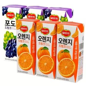 델몬트 오렌지드링크 190 ml x 24팩 + 포도드링크 190 ml x 24팩