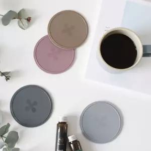 (4개) 원형 실리콘 컵받침/유리잔/유리컵/인테리어/잔받침/받침대/주방/커피/티코스터/코스타/세트/머그잔