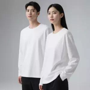 무지 러닝 티셔츠 레이어드 흰색 롱슬리브 여성 남성 면티 라운드 기본 긴팔 10수 커스텀