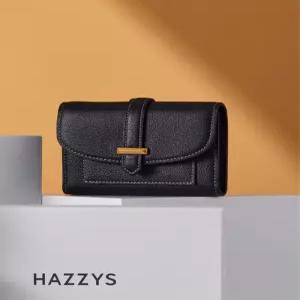 헤지스 액세서리 26SS [H-BAR] 블랙 바장식 가죽 반지갑 HIWA6E270BK