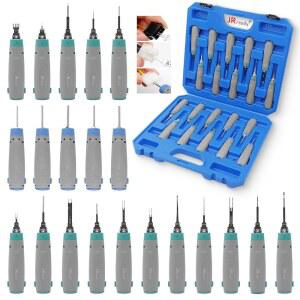JRready Molex 핀 추출기 도구 범용 커넥터 핀 제거 도구 키트 AMP TE Metri-Pack Molex .062 .093 미니 핏 커넥터 컴퓨터 및 전자 터미널 수리 릴리스 도구 JRconDRK00A20-03