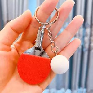 탁구 라켓 스포츠 키 홀더 차량용 열쇠고리 라벨링