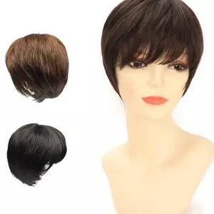 숏 컷 데일리 중년 통가발 여성가발 정수리 여자 머리 짧은