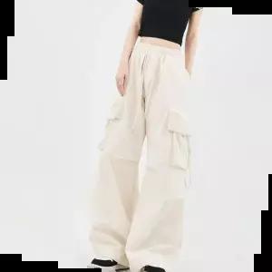 편한바지 여자 허리밴딩 스트링 사이드 포켓 카고스타일 바지