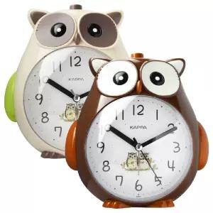 카파시계 멜로디 부엉이 저소음 알람 T916탁상장식 시간 아날로그