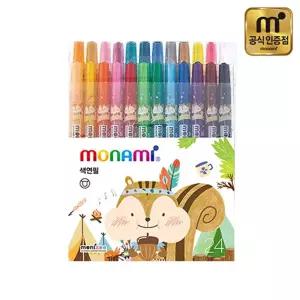 (24색) 모나미 모니주 샤프식 색연필/돌려쓰는/어린이/미술/그림/색칠/돌리는/돌돌이/그리기/부드러운/놀이