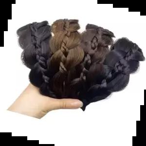 여성 키밍 꽈배기 가발 머리띠 헤어밴드 여성가발 벼머리