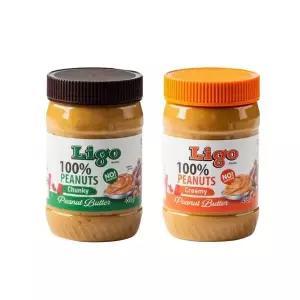 LIGO 100% 네츄럴 땅콩버터 땅콩잼 453g(천크+크리미) 2개입