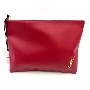 YSL 이브 생 로랑 뷰티 인조 가죽 메이크업 파우치 화장품 레드