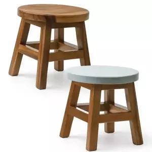 원형 나무 의자 실내용 보조 주방 원목 스툴 의자 현관 인테리어 화장대 테이블 가정용 받침대 간이 캠핑