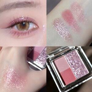 반짝이 퍼플 아이 섀도우 팔레트 미니 지속되는 오랫동안 어스 안료 매트 쉬머 방수 휴대용 메이크업 컬러