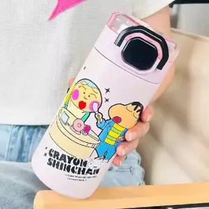 짱구 컬러풀 빨대 텀블러 560ml 캐릭터 아이스컵 핑크