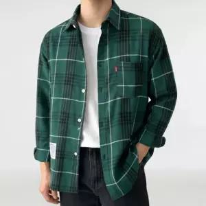 남자 캐주얼 체크 셔츠 오버핏 긴팔 간절기 남방 레이어드 아우터 7컬러