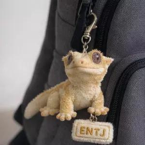 귀여운 도마뱀 게코 크레스티드 고리 인형 가방 키링