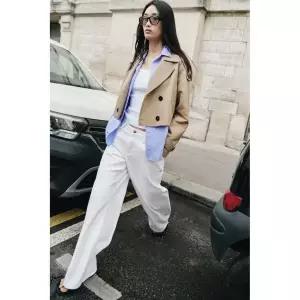 ZARA 자라 JEANS Z1975 LOOSE WIDE LEG TIRO MEDIO - 화이트 736022