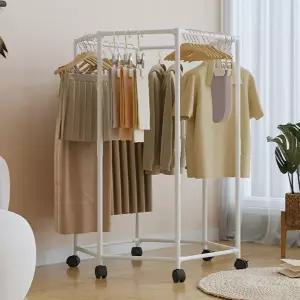 이동식 빨래 건조대 바퀴형 실내 가정용 건조대 원룸 회전식 이동형 자립형 간이 옷장 보관
