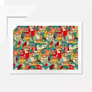 부엉이 1000피스퍼즐 즐거운 부엉이들+우드화이트 액자세트