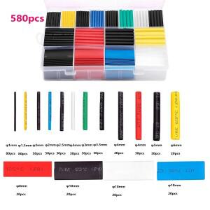 박스형 컬러 열 수축 튜브 와이어 보호 수리 절연 슬리브 2 배 580 개