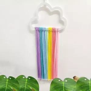 [반려] 머리핀정리대 무지개 핀걸이 정리대 헤어핀 벽장식 구름모빌 머리핀정리