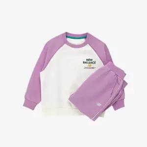 뉴발란스키즈트레이닝세트 RQJ NK9YE1107U-70 Essential_ 스케이트보드 라글란 컬러블럭 2PCS 셋업