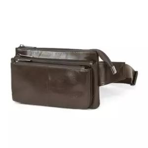 허리백 남성 힙색 슬링백 가방 가죽 웨이스트백 브라운