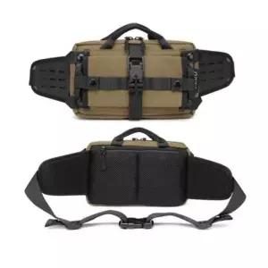 남자힙색 아웃도어 충전 USB 보조 바디백 카키 낚시 등산 가방