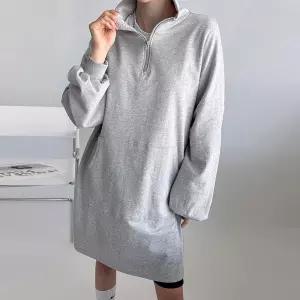 [유야]여성 면 무지 아노락 집업 맨투맨 롱 티셔츠  -FTS1091- 봄 가을