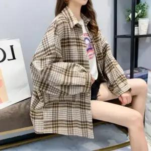 [다잇템] 여자 빅사이즈 코지 클래식 체크셔츠 남방