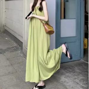 비욘드라이프J CRT 민소매 서스펜더 롱 원피스