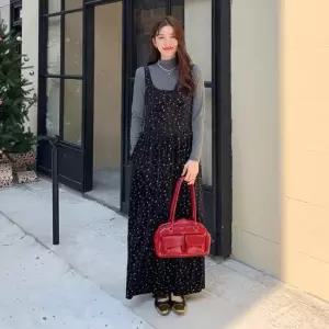 비욘드라이프J CQL 플라워 스퀘어넥 롱 치마원피스