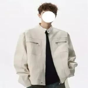 EAMT 남친 빈티지 워싱 캔버스 다운 재킷 차이나 코트 블레이저 YJ1