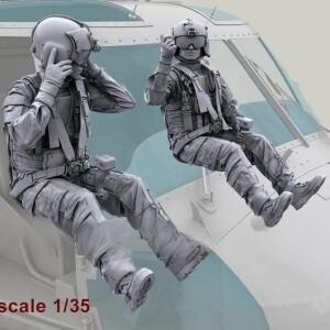 135 스케일 레진 피규어 키트 헬리콥터 조종사 2명헬리콥터는 포함되지 않음 취미 미니 소형어처 조립되지