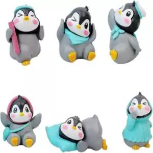 펭귄 인형 장난감 동물 모델 홈 데코 미니어처 요정 정원 장식 DIY 액세서리 케이크 상단