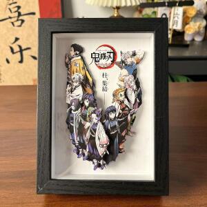 애니메이션 악마 슬레이어 3D 입체 그림 Kamado Tanjirou Nezuko 그리기 수집 침실 장식 포스터 사진 프레