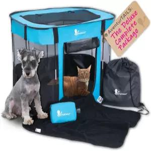 휴대용 강아지 놀이펜 - 고양이용 애완동물 상자 실내 소형견용 접이식 패브릭 팝업 키튼 경량 여행 텐트