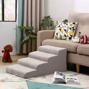 애완견계단 논슬립 슬라이드 6단 라이트그레이 슬개골탈구