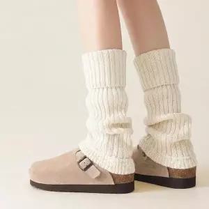 [옷자락]여자 부드러운 발열 울 블렌드 골지 니트 레그워머_P417379426